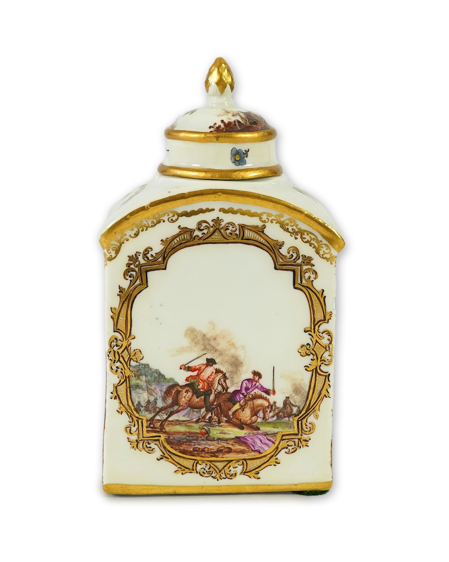 A Meissen tea caddy and domed cover, c.1740